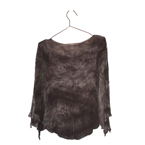 Easel embroidered tassel blouse with flare sleeve size small - Picture 2 of 7